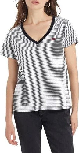 Levi's The Perfect V-Neck T-Shirt kurzarm annalise stripe/cloud dancer (Damen)