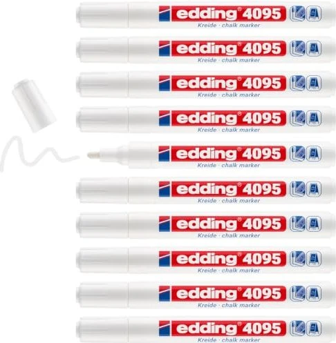 edding 4095 Kreidemarker weiß, 10er-Pack