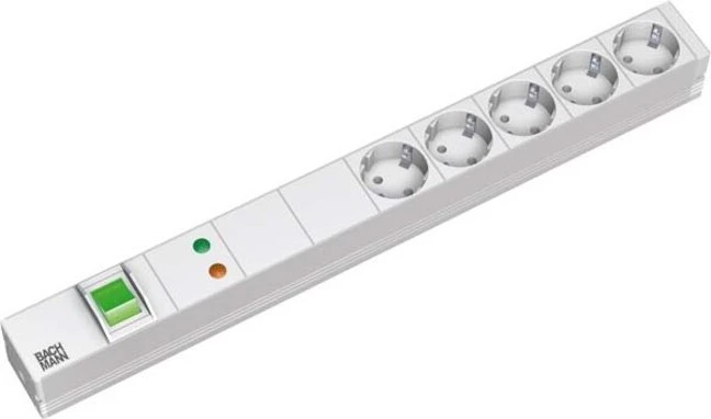 Bachmann 19" IT PDU Basic, 1HE, 5-fach, 230V, grau, 2m (333.403)