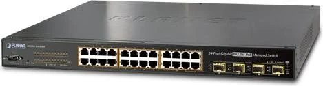 Planet WGSW Rackmount Gigabit Managed Switch, 20x RJ-45, 4x RJ-45/SFP, 440W PoE+