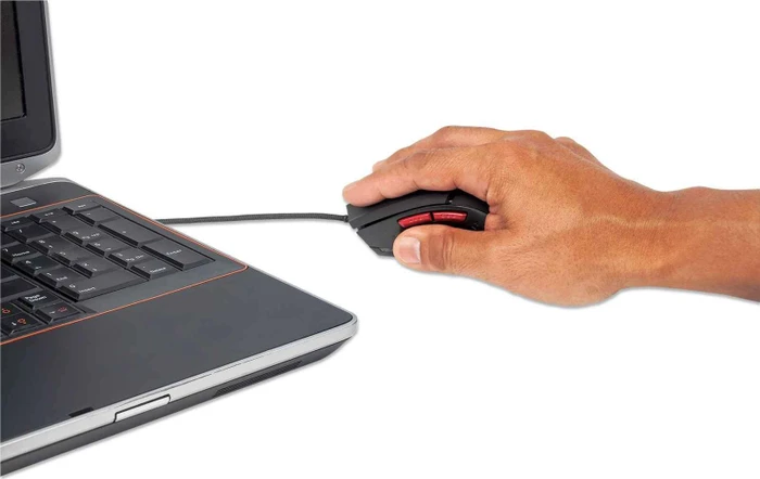 Manhattan Gaming-Maus mit LEDs, schwarz/rot, USB