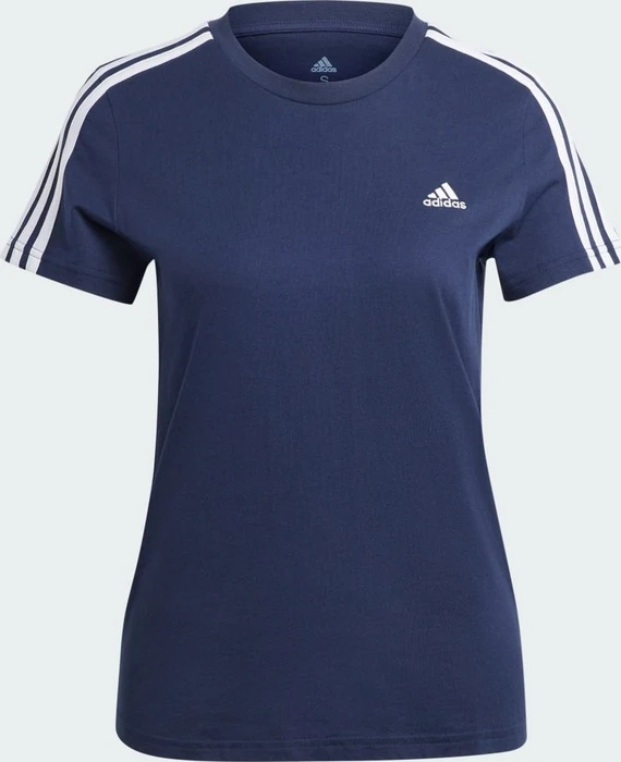 adidas Loungewear Essentials Slim 3-Streifen T-Shirt kurzarm legend ink/white (Damen)