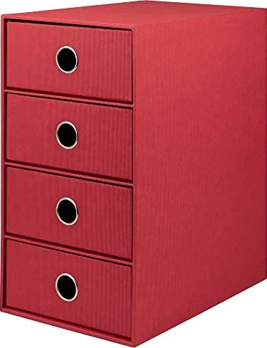 Rössler 4er Schubladenbox, 4 Schubladen, A5, rot
