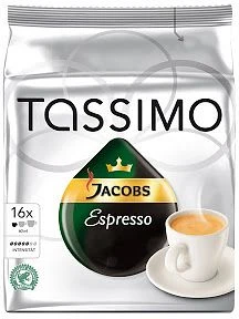 Tassimo T-Disc Jacobs Espresso Kaffeekapseln, 16 Stück