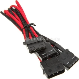 BitFenix Alchemy 4-Pin Molex auf 3x 4-Pin Molex 55cm, sleeved schwarz/rot (BFA-MSC-M3MRKK-RP)