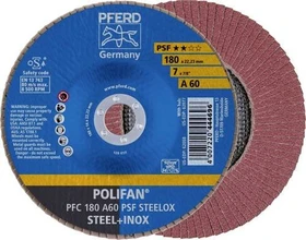 Pferd PFC 180 A 60 PSF STEELOX POLIFAN Fächerschleifscheibe K60, 180x22.23mm, 10 Stück
