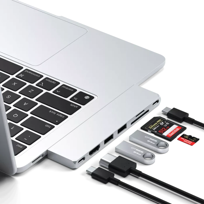 Satechi Pro Hub Slim Adapter, silver, 2x USB4 [Stecker]