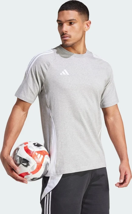 adidas Tiro 24 Sweat T-Shirt kurzarm medium grey heather/white (Herren)