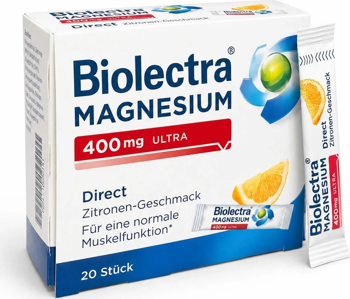 Biolectra Magnesium 400mg ultra direct Zitrone Micro-Pellets, 20 Stück