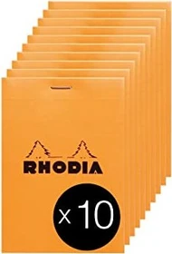 Rhodia Basics Notizblock N°13, A6, liniert, orange, 80 Blatt, 10er-Pack