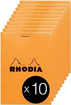 Rhodia Basics Notizblock N°13, A6, liniert, orange, 80 Blatt, 10er-Pack