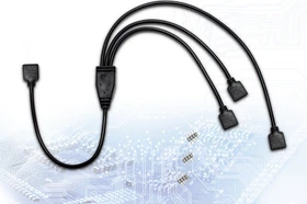 Inter-Tech RGB Verteiler, Splitter Kabel, 12V, 4-Pin, 3-fach, 48cm, schwarz