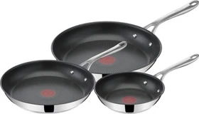 Tefal E304S344 Jamie Oliver Cook's Direct Edelstahl Bratpfannen-Set, 3-tlg.