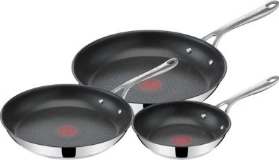 Tefal E304S344 Jamie Oliver Cook's Direct Edelstahl Bratpfannen-Set, 3-tlg.