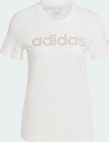 adidas Loungewear Essentials Slim Logo T-Shirt kurzarm off white/putty grey (Damen)