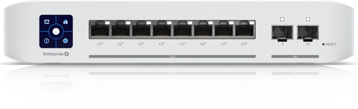 Ubiquiti UniFiSwitch Enterprise 8 Desktop 2.5G Managed Switch, 8x RJ-45, 2x SFP+, 120W PoE+