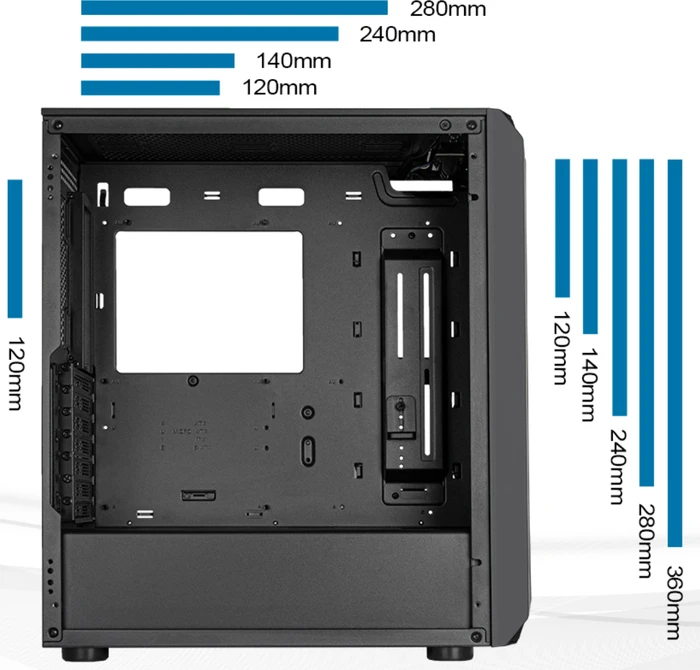 SilverStone Fara 511Z, schwarz, Glasfenster