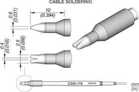 JBC C245118 Dauerlötspitze, 0.4mm, 1 Stück