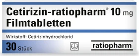 Cetirizin-ratiopharm 10mg Filmtabletten, 10 Stück