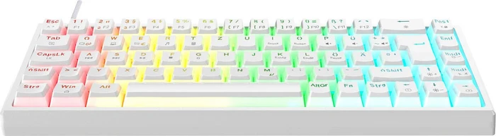 ISY IGK 5500-WT Gaming Tastatur, weiß, LEDs RGB, hot-swap, Outemu Red, USB, DE