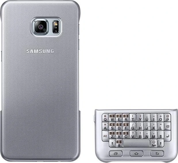 Samsung Keyboard Cover QWERTZ für Galaxy S6 Edge+ silber
