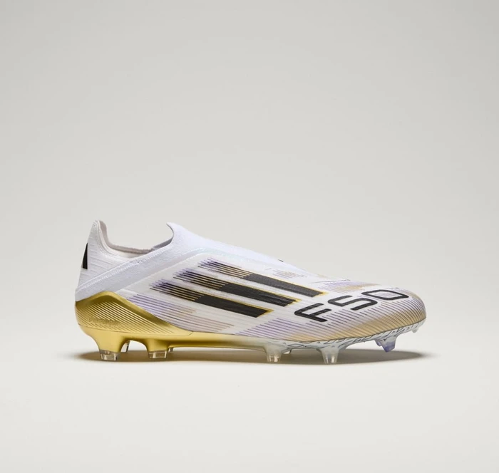 adidas F50 Elite Laceless FG cloud white/core black/gold metallic