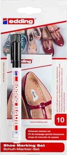 edding 8408 Schuhmarkierset mit 10 Paar Etiketten schwarz, Blister