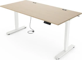 Yaasa Desk Essential elektrisch höhenverstellbarer Sitz-Steh-Schreibtisch 120x80cm Eiche/weiß