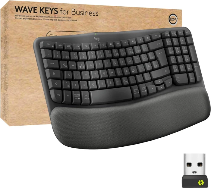Logitech Wave Keys for Business, Grafit, Logi Bolt, USB/Bluetooth, DE