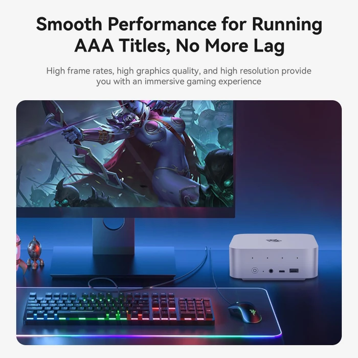 Beelink SER9 Pro, Frost Silver, Ryzen 7 255, 24GB RAM, 500GB SSD