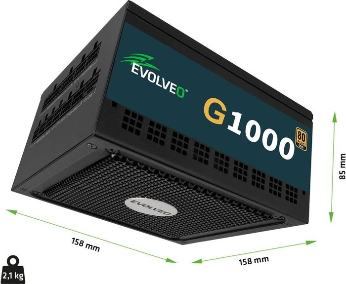 Evolveo Gold Series G1000 schwarz 1000W, ATX 3.1