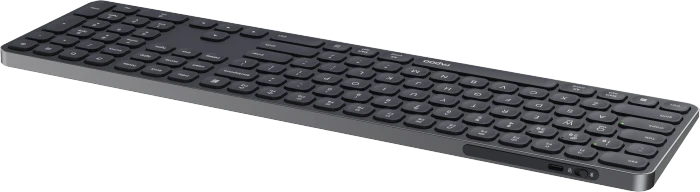 Rapoo E9810M Multi-mode Wireless Ultra-slim Keyboard, schwarz/grau, USB/Bluetooth, DE
