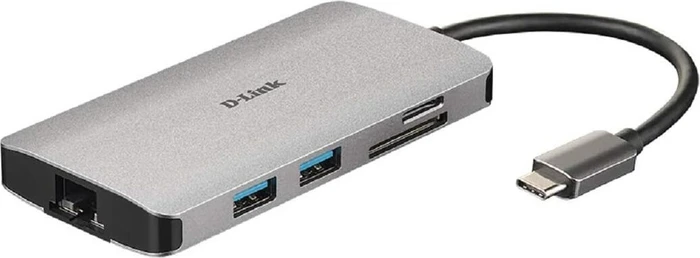 D-LINK 8-in-1 USB-C Hub with HDMI/Ethernet/Card Reader/Power Delivery Image