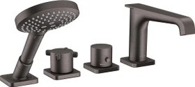 Hansgrohe Axor Citterio E 4-Loch Wannenrandarmatur mit Thermostat brushed black chrome