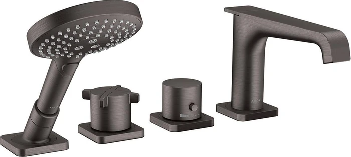 Hansgrohe Axor Citterio E 4-Loch Wannenrandarmatur mit Thermostat brushed black chrome
