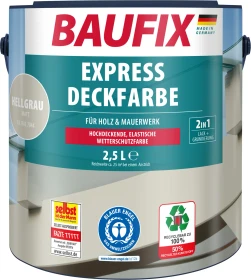 Baufix Express Deckfarbe Wetterschutzfarbe hellgrau, 2.5l