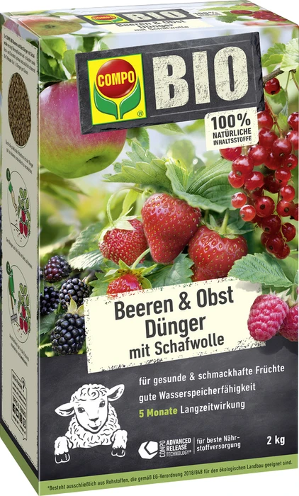 Evergreen Garden Care Compo Bio Beeren und Obstdünger mit Schafwolle, 750g