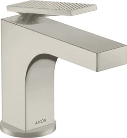 Hansgrohe Axor Citterio 90 Waschbeckenarmatur mit Hebelgriff Ablauffernbedienung und Rautenschliff edelstahloptik