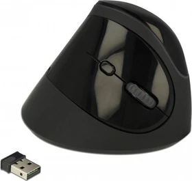 DeLOCK Ergonomische USB Maus vertikal schwarz, kabellos, USB (12599)