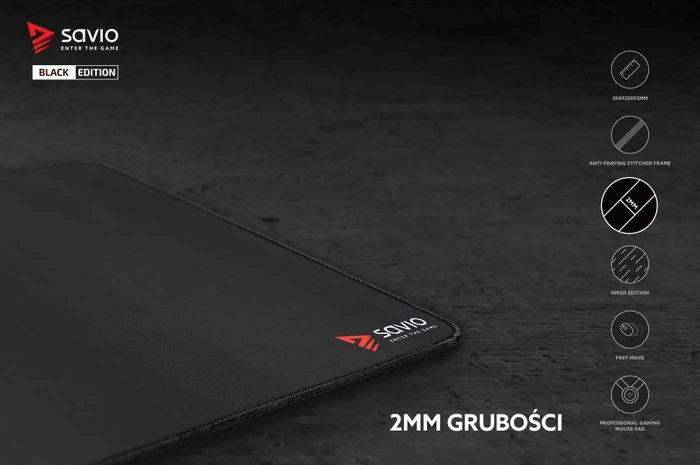 Savio Black Edition Turbo Dynamic S Gaming Mauspad, schwarz