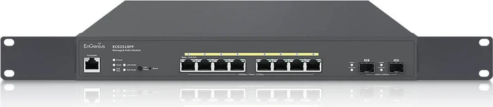 EnGenius Cloud Switch Series ECS Desktop 2.5G Managed Switch, 8x RJ-45, 2x SFP+, 240W PoE+