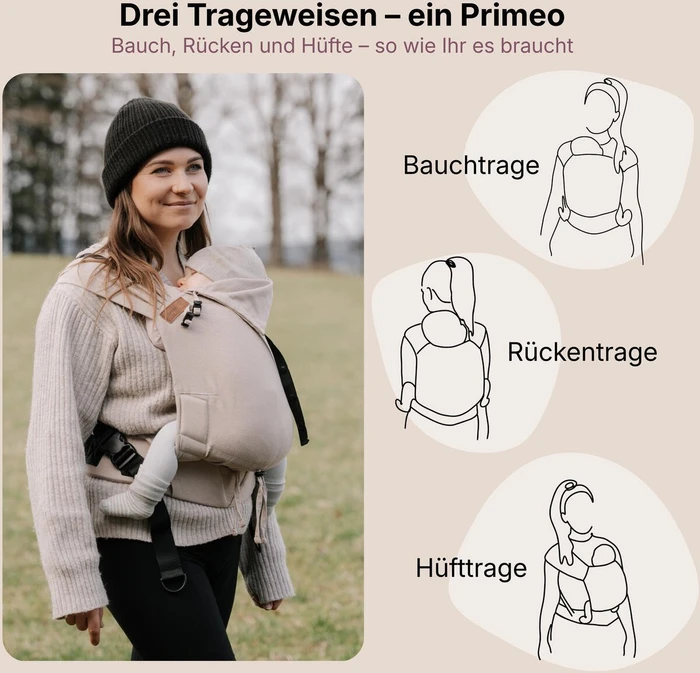 Hoppediz Primeo Malmo Babytrage stone (pri-j-mal-sto)