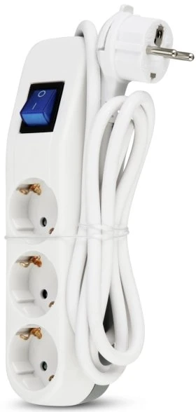 REV Ritter ICE Steckdosenleiste mit Schalter, 3-fach, 1.4m, weiß