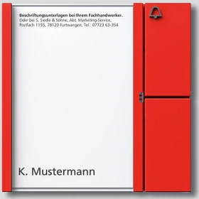 Siedle Tastenmodul TM 612-1 RAL, rot, 1 Ruftaste