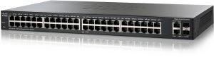 Cisco SG200 Rackmount Gigabit Smart Switch, 48x RJ-45, 2x RJ-45/SFP, 180W PoE