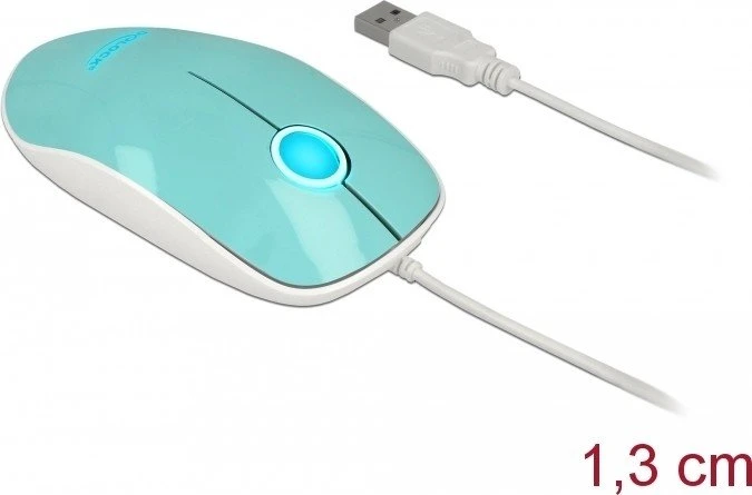 DeLOCK LED Maus türkis, USB