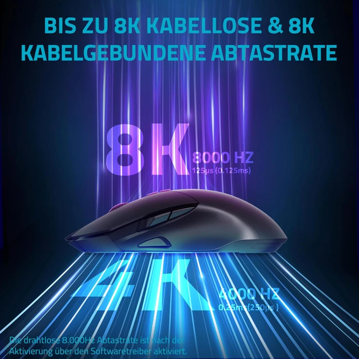Rapoo V30PRO 8K/4K Wireless Gaming Mouse schwarz, USB