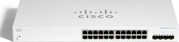 Cisco Business 220 Rackmount Gigabit Smart Switch, 24x RJ-45, 4x SFP