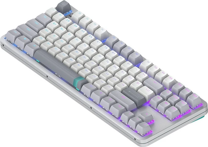 Dark Project ALU87A Daylight Gaming Keyboard, weiß/grau, LEDs RGB, g3ms Zircon Speed, USB, US