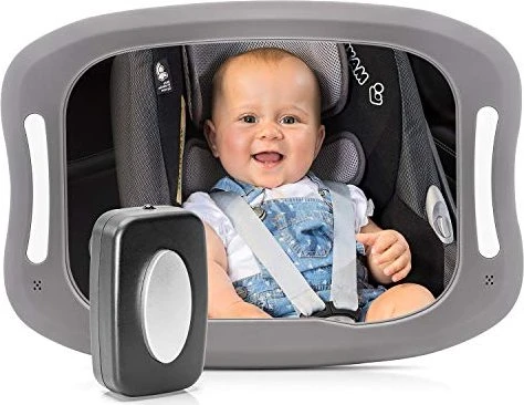 reer BabyView LED Auto-Sicherheitsspiegel mit Licht grau